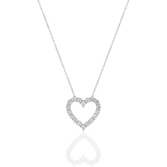 NWT Khloé Heart Necklace // Sterling Silver + 1ct Diamond - Picture 1 of 6